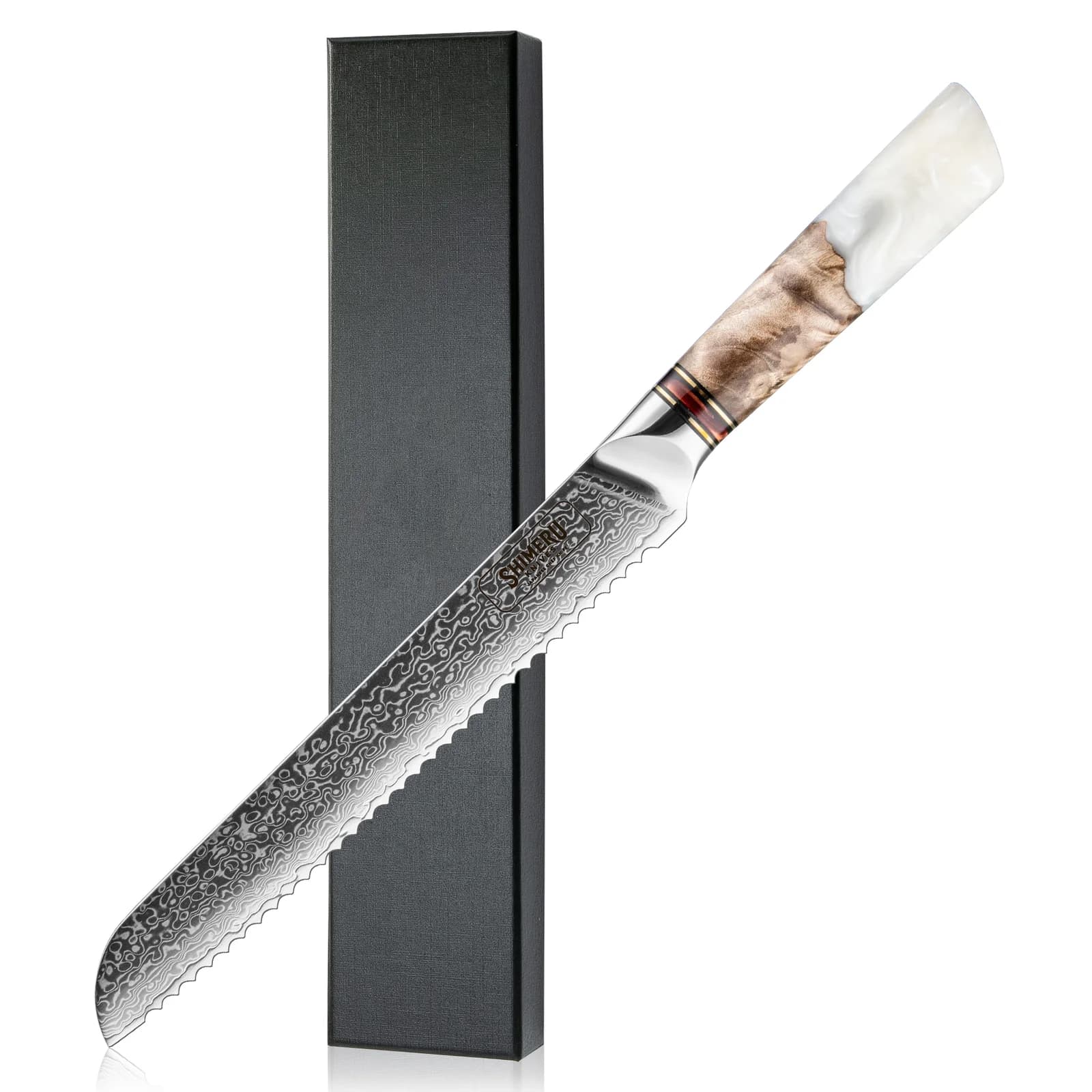 Tokachi 8" Damascus Steel Bread Knife  パン切りナイフ